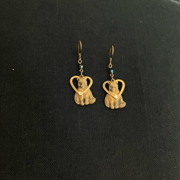 CAT EARRINGS with Hearts only - Picture 2 of 4